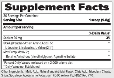 BCAA MAX PUMP, Ultimate Super Intra-Workout